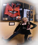 Beckaroo with her costume on display at Kendall's Restaurant, Noble, OK, Nov 27, 2018